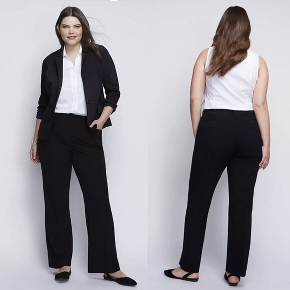 Lane Bryant NWT ‘The Lena’ Wide Leg Trouser in Black, size 24 - Picture 1 of 10